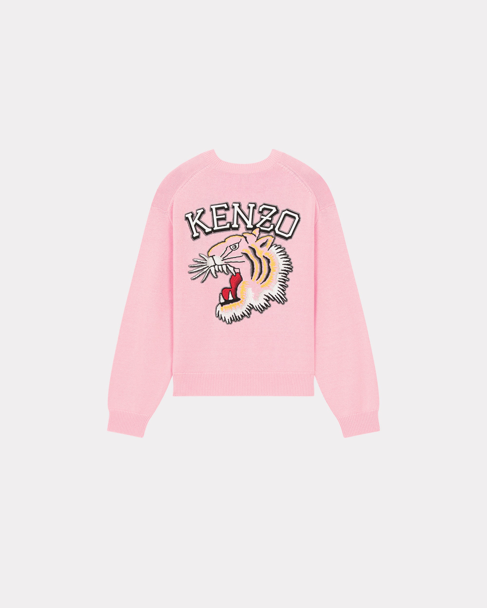 Pull brodé "Varsity Tiger" en laine - Faded Pink