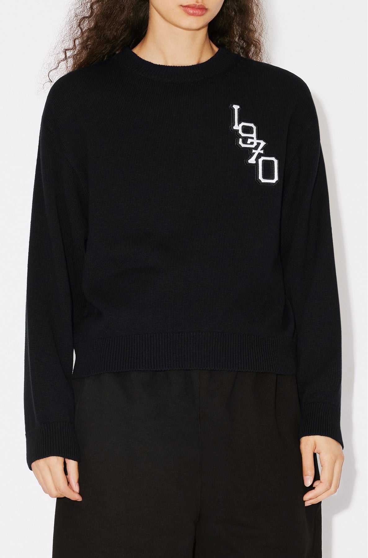 Pull brodé "Varsity Tiger" en laine - Black