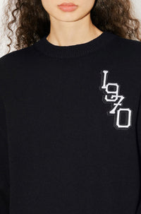 Pull brodé "Varsity Tiger" en laine - Black
