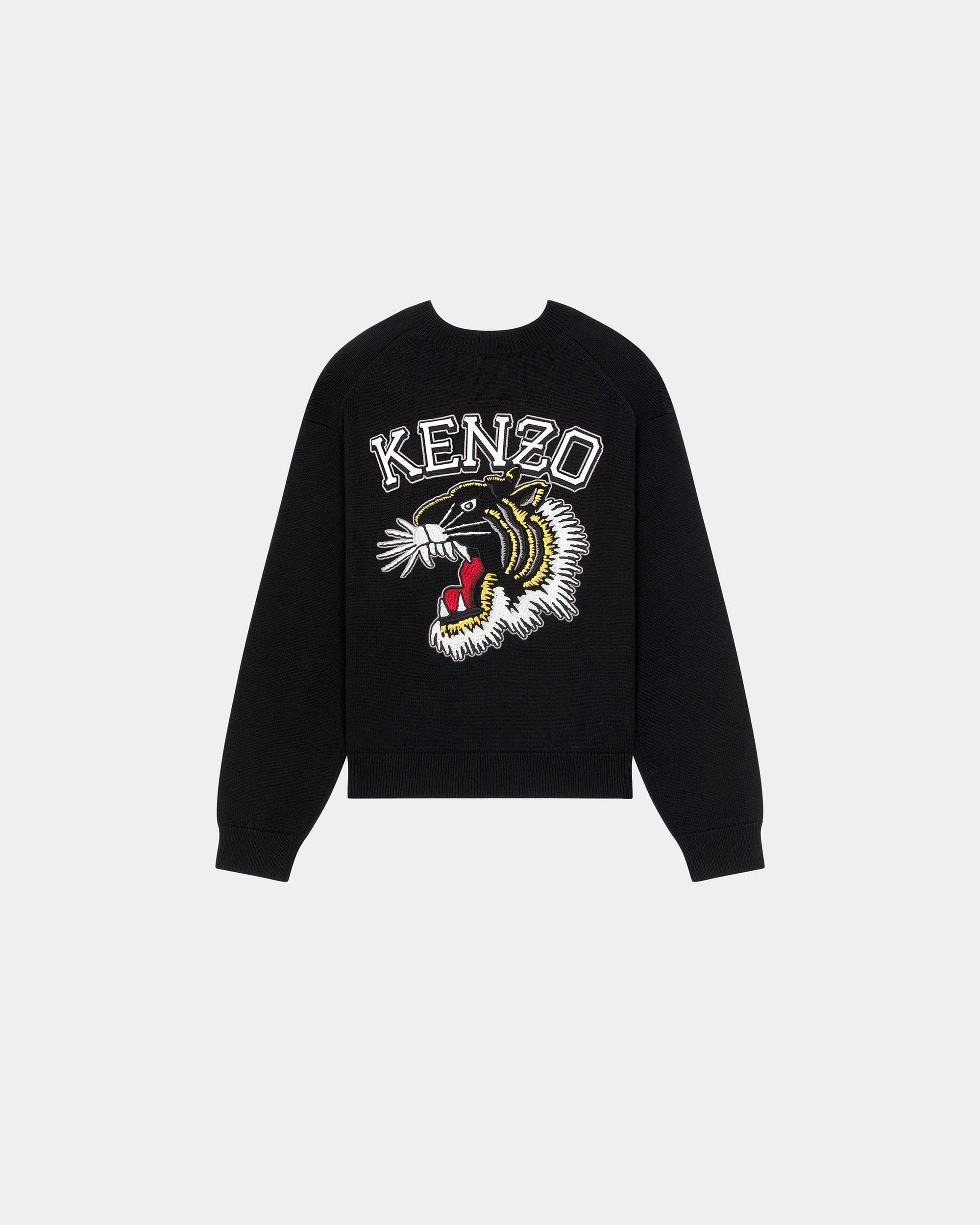 Pull brodé "Varsity Tiger" en laine - Black