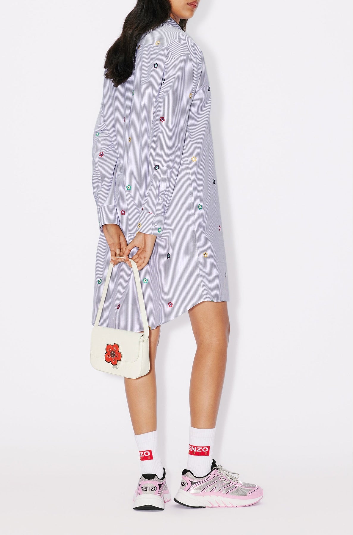 Robe chemise brodée "Kenzo Target" - Wisteria