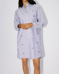 Robe chemise brodée "Kenzo Target" - Wisteria