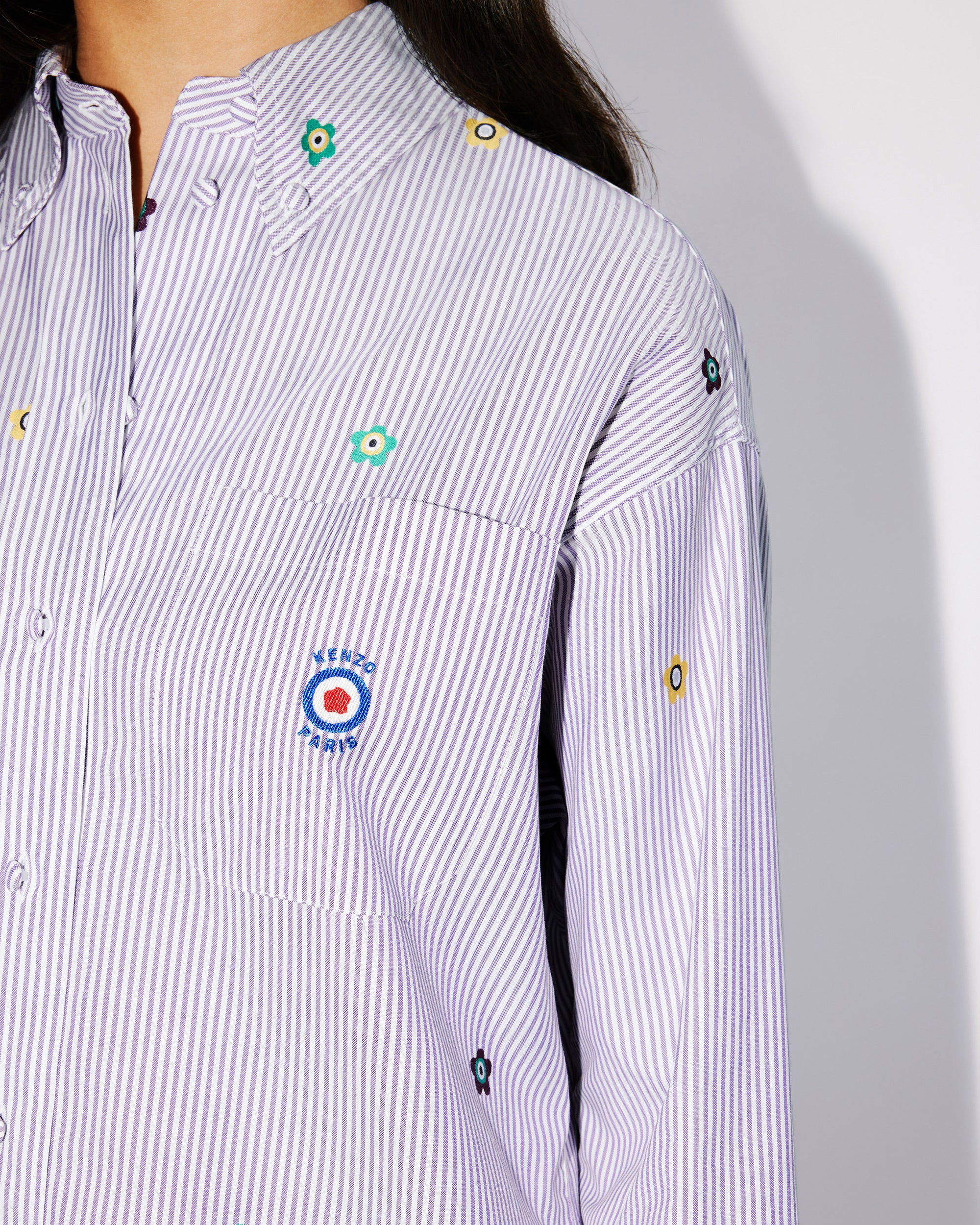 Robe chemise brodée "Kenzo Target" - Wisteria