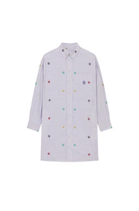 Robe chemise brodée "Kenzo Target" - Wisteria