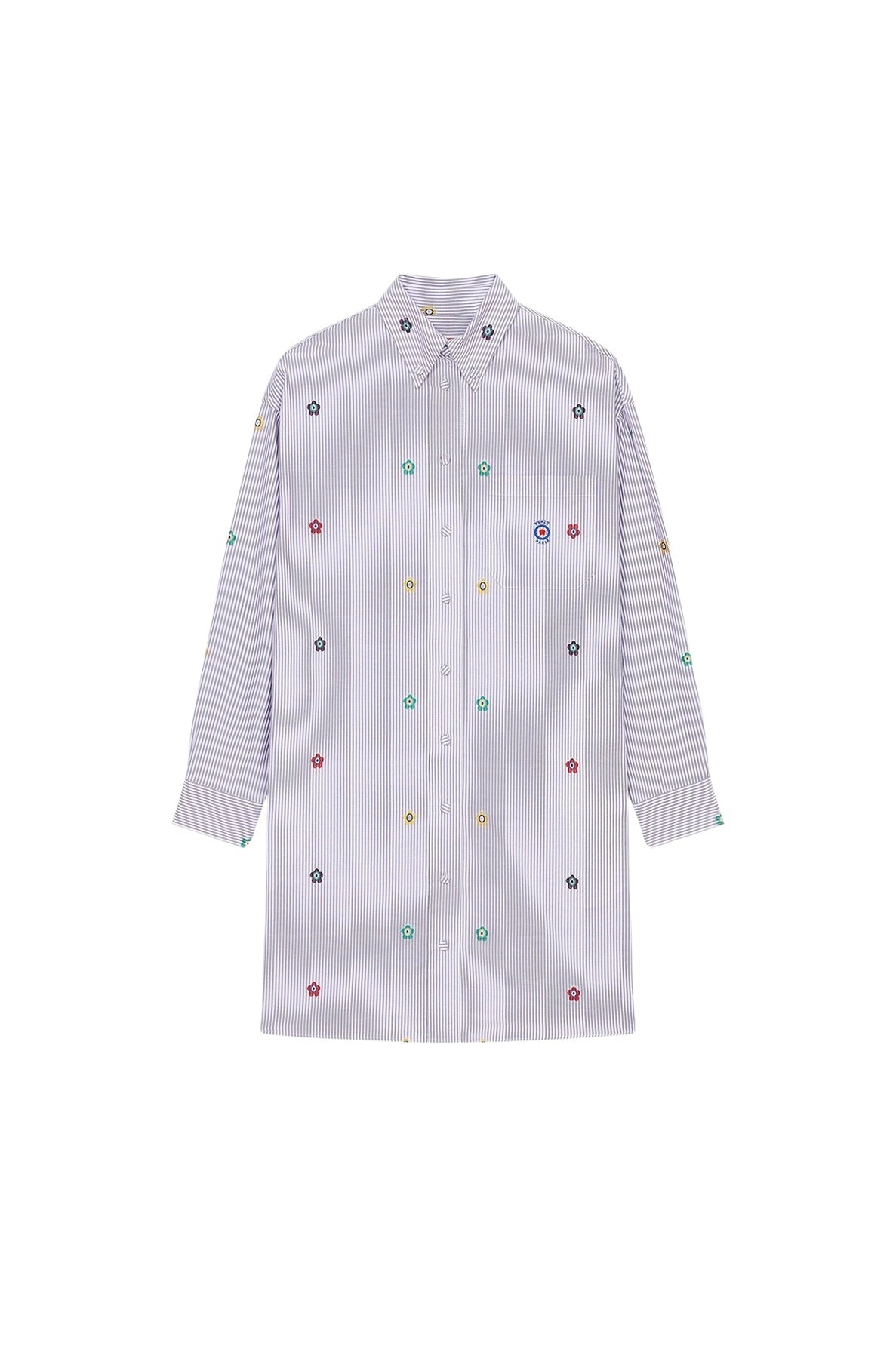 Robe chemise brodée "Kenzo Target" - Wisteria