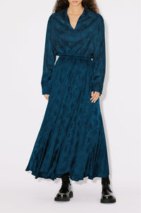 Robe longue à roses - Midnight Blue