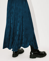 Robe longue à roses - Midnight Blue