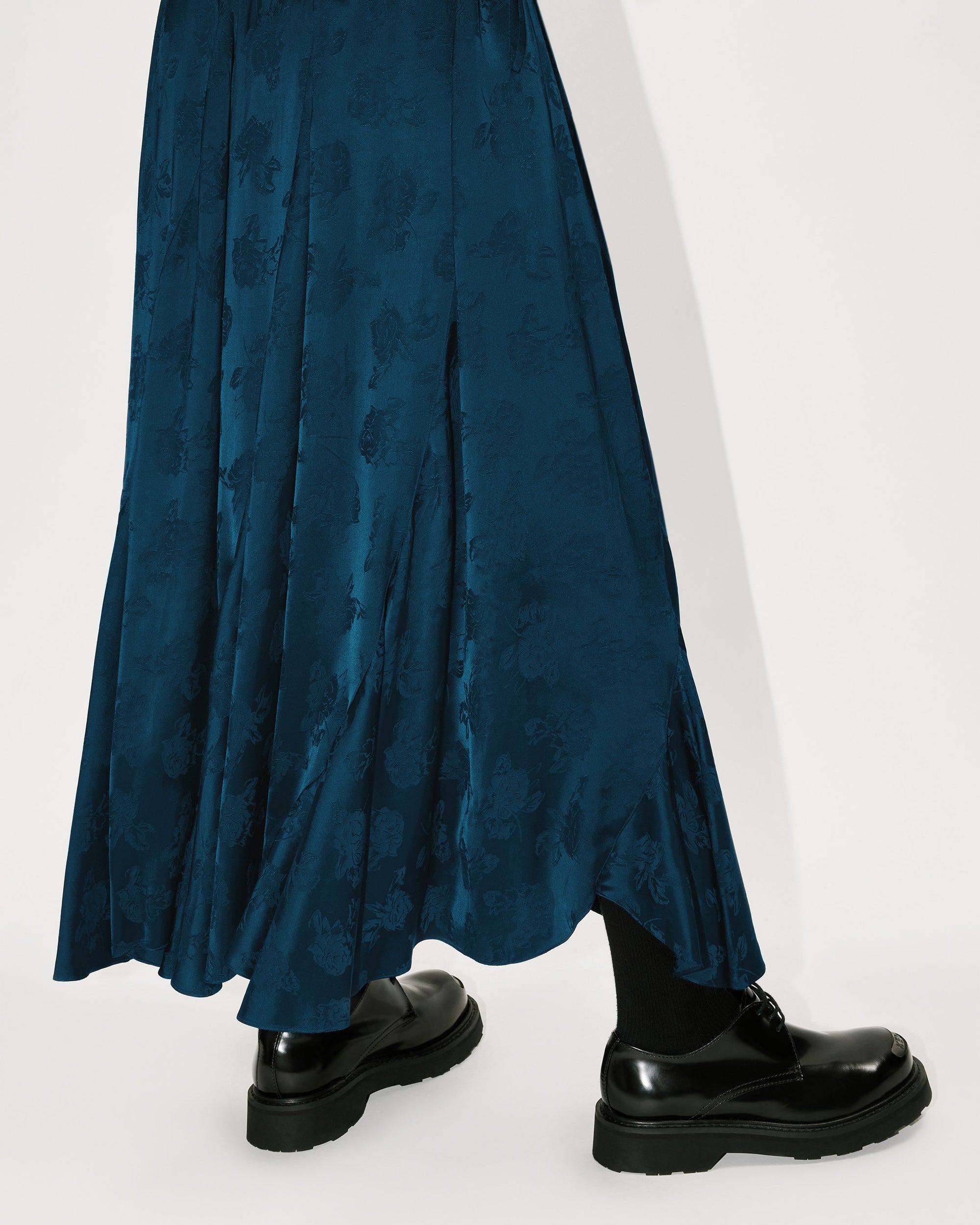 Robe longue à roses - Midnight Blue