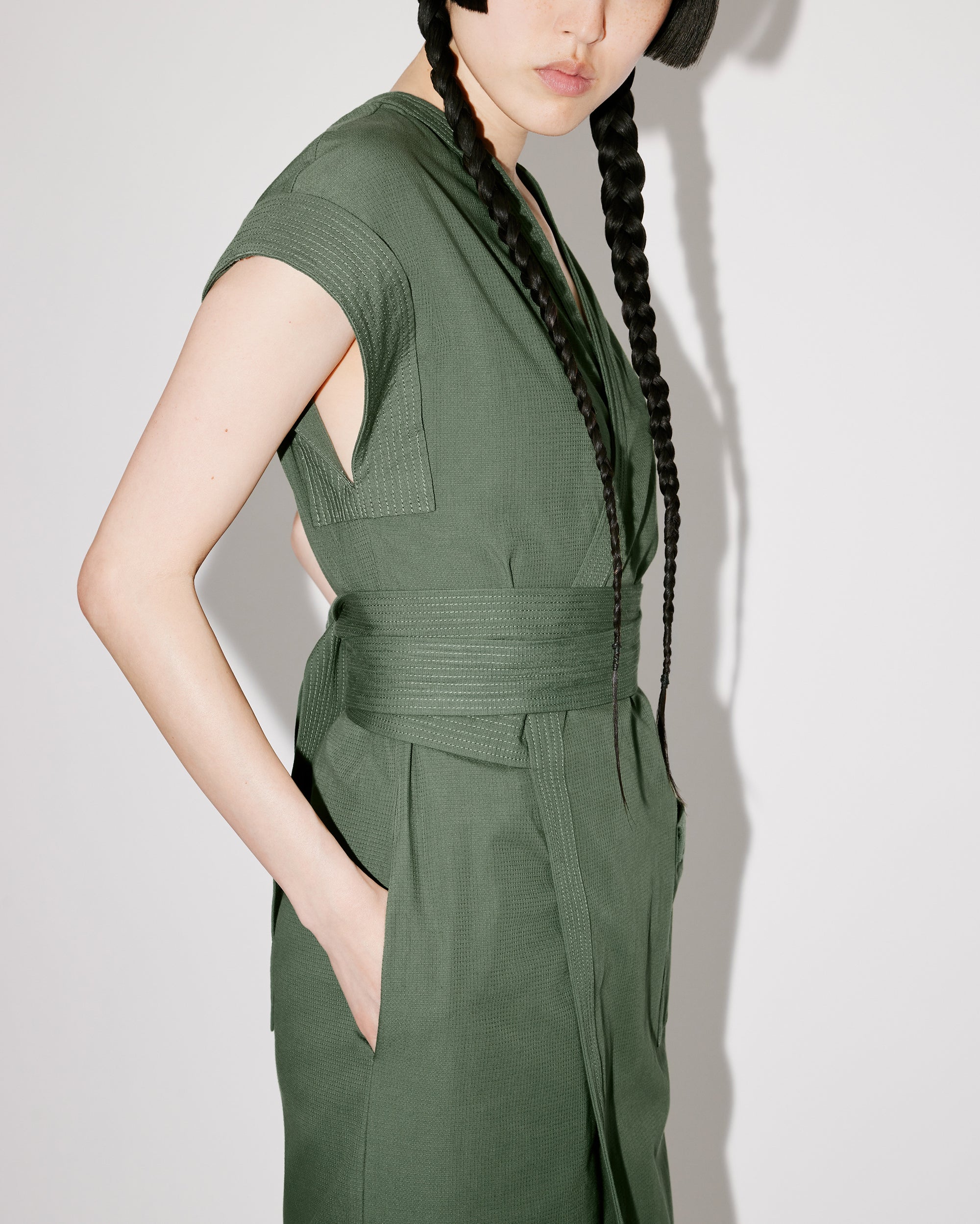 Robe midi kimono - Dark Khaki