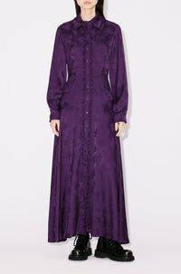 Robe longue "Kenzo Roses" - Aubergine