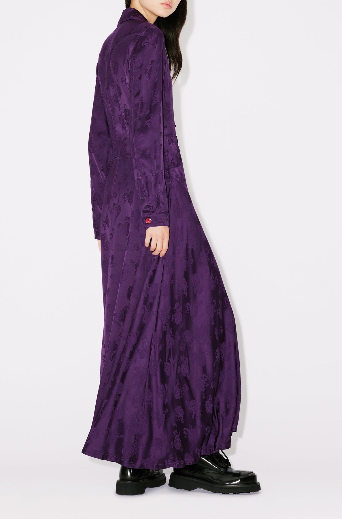 Robe longue "Kenzo Roses" - Aubergine