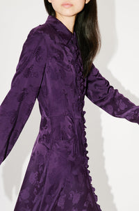 Robe longue "Kenzo Roses" - Aubergine