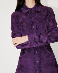Robe longue "Kenzo Roses" - Aubergine