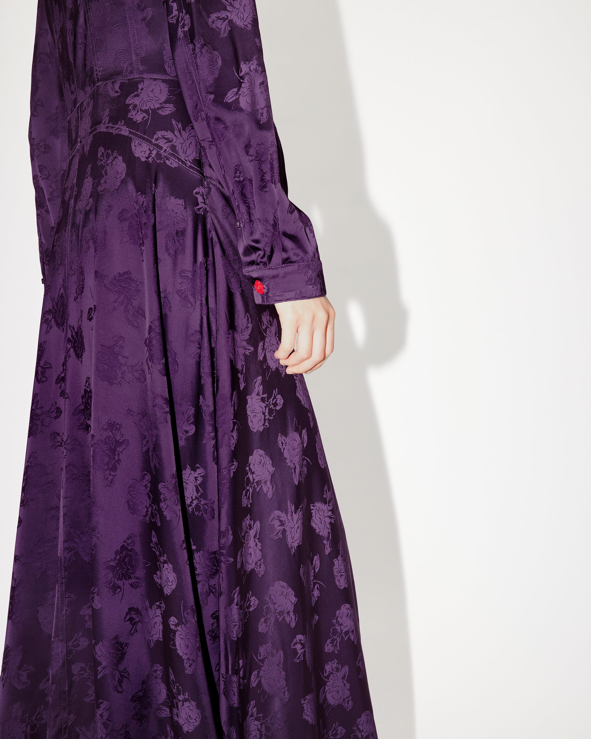 Robe longue "Kenzo Roses" - Aubergine