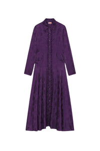 Robe longue "Kenzo Roses" - Aubergine