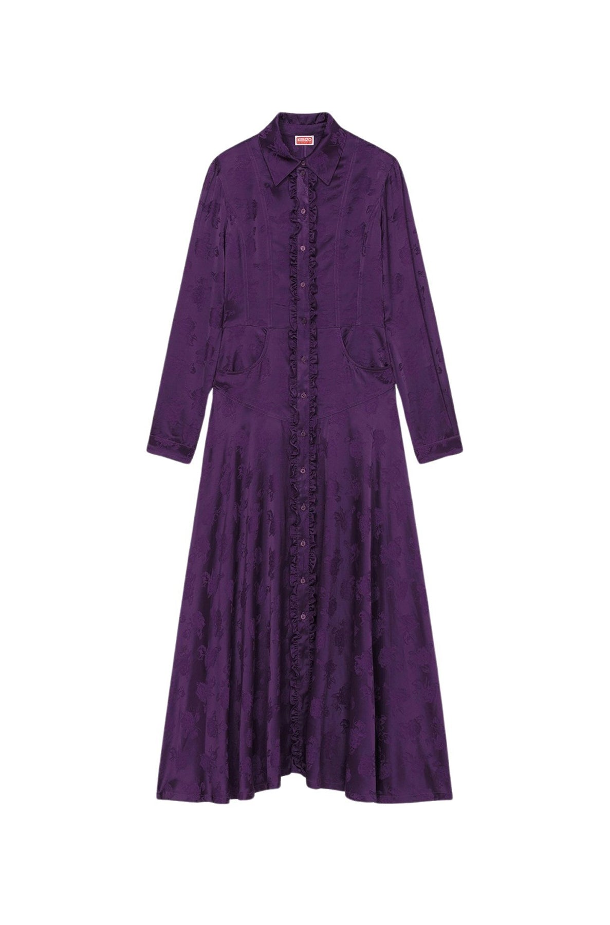 Robe longue "Kenzo Roses" - Aubergine