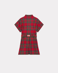 Robe courte kimono à carreaux en laine - Cherry