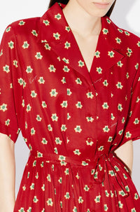 Robe longue à fleurs en nounours - Cherry