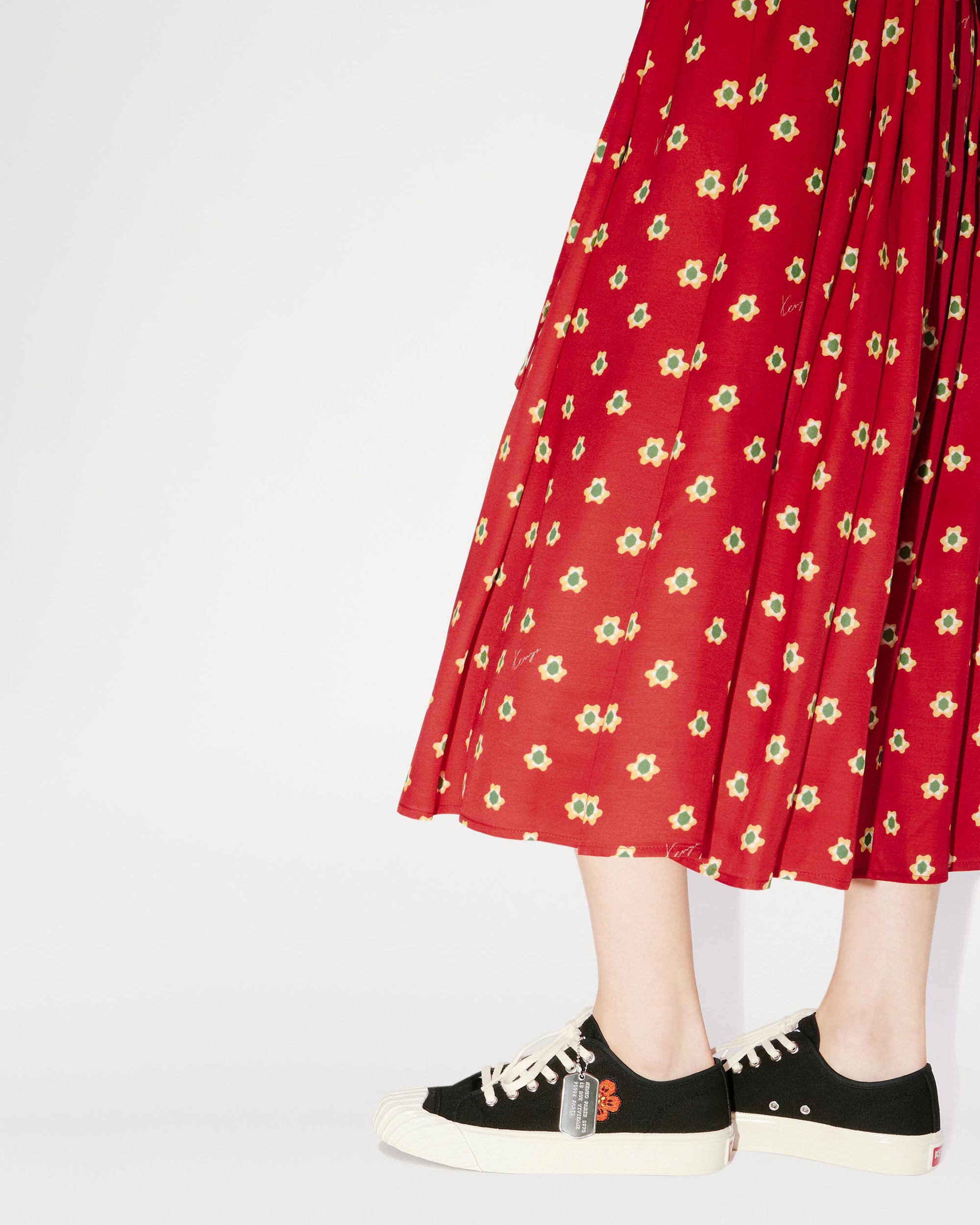 Robe longue à fleurs en nounours - Cherry