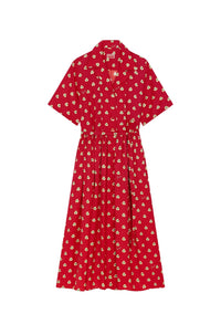 Robe longue à fleurs en nounours - Cherry