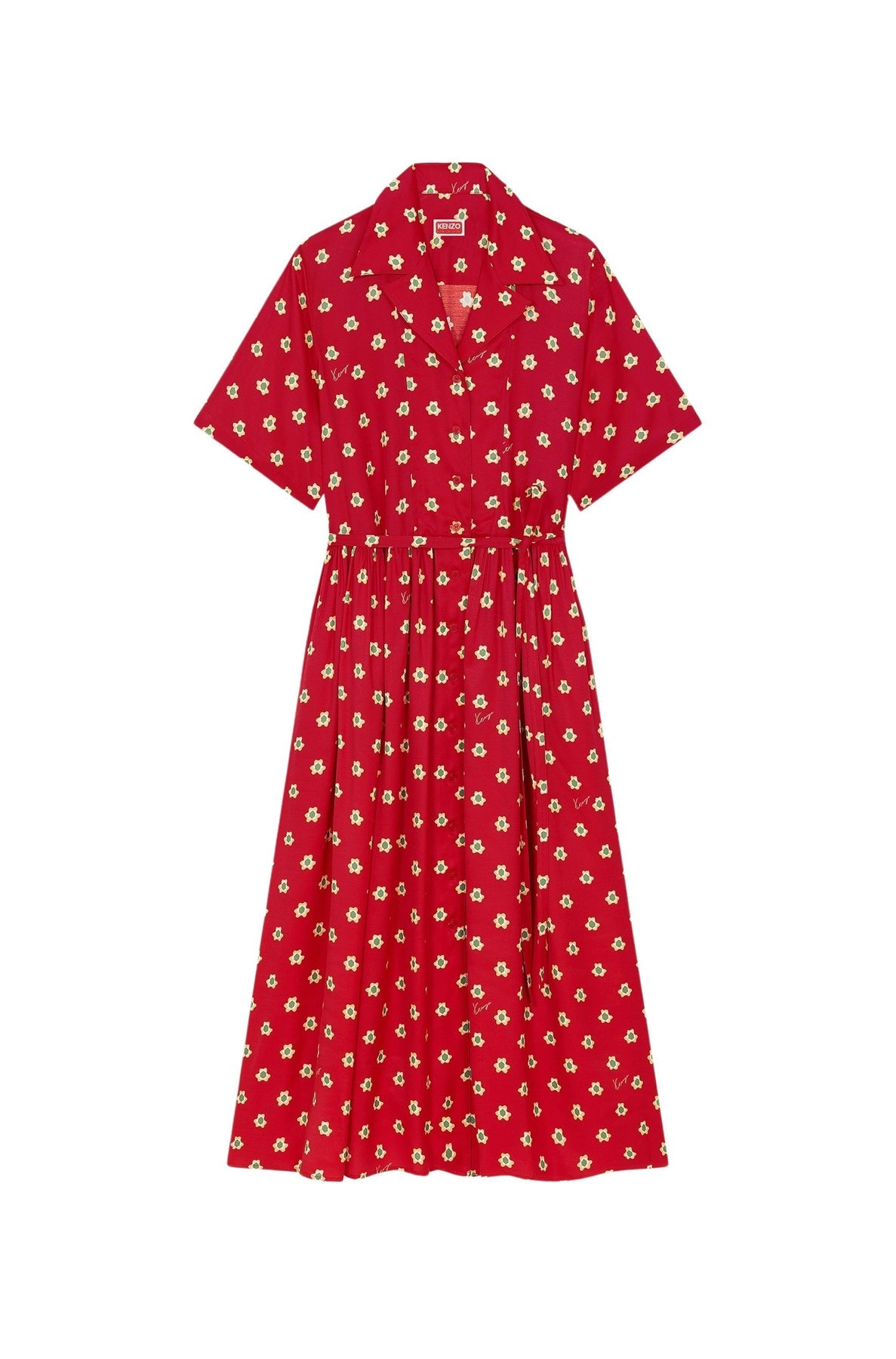 Robe longue à fleurs en nounours - Cherry