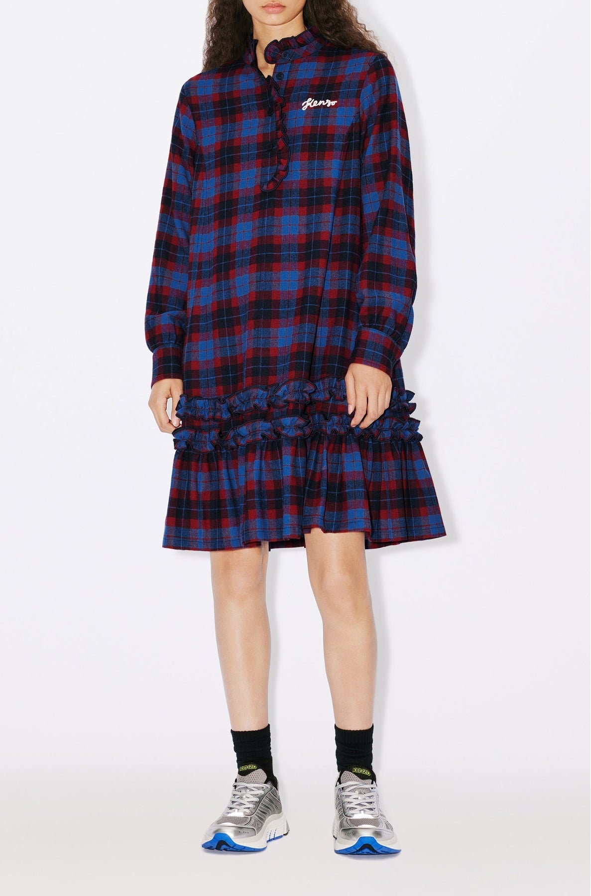 Robe courte "Kenzo Rue Vivienne" en laine - Royal Blue