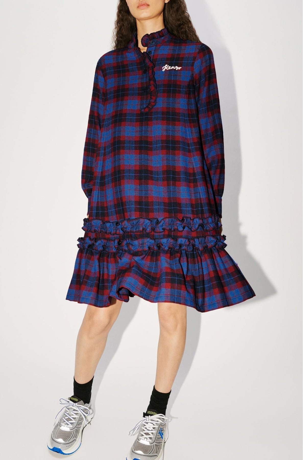 Robe courte "Kenzo Rue Vivienne" en laine - Royal Blue