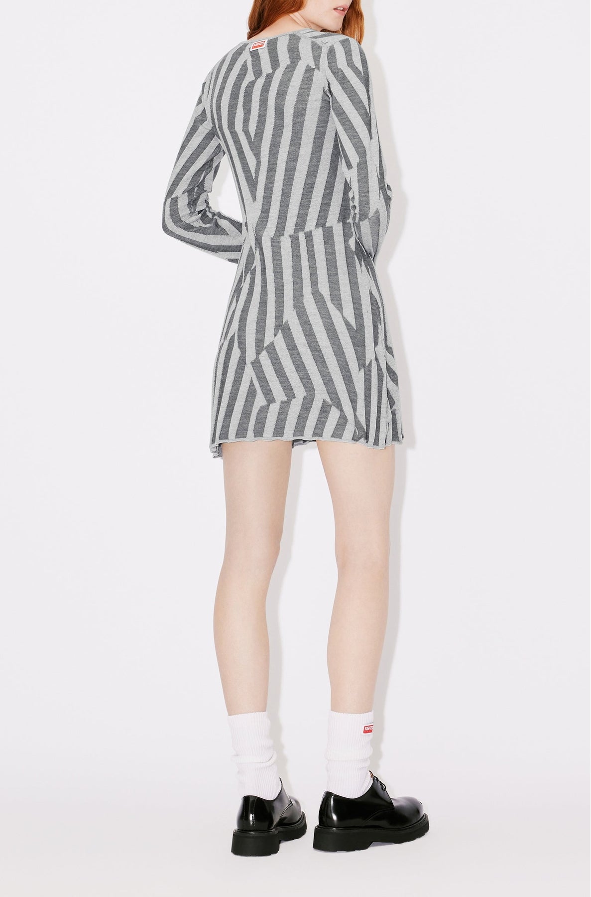 Robe "Kenzo Dazzle Stripe" en laine - Pearl Grey