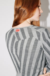Robe Kenzo Dazzle Stripe en laine - Pearl Grey