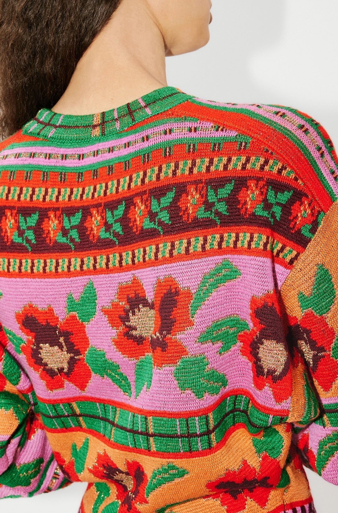 Robe pull "Fairisle" en laine - Cherry