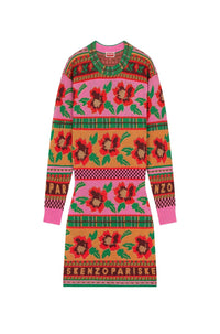 Robe pull "Fairisle" en laine - Cherry
