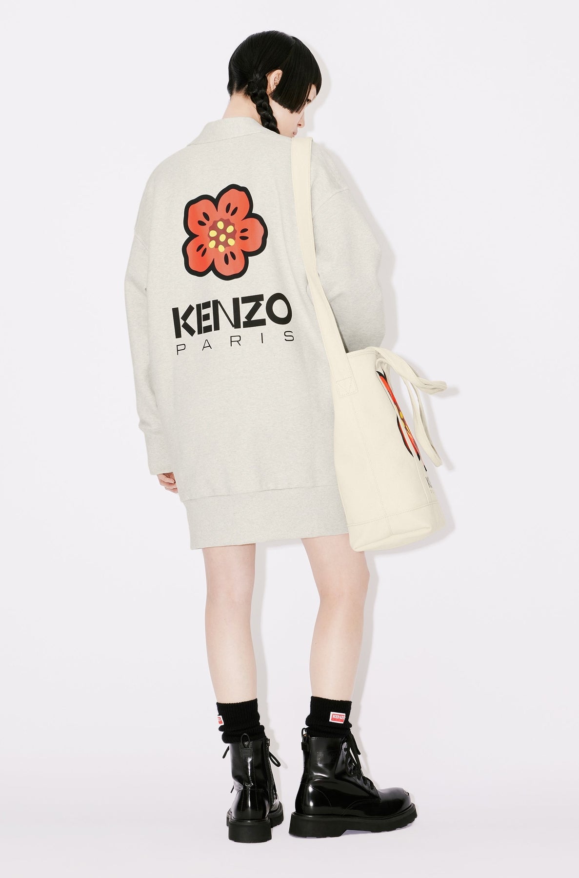 Robe cardigan brodée Boke Flower - Pale Grey