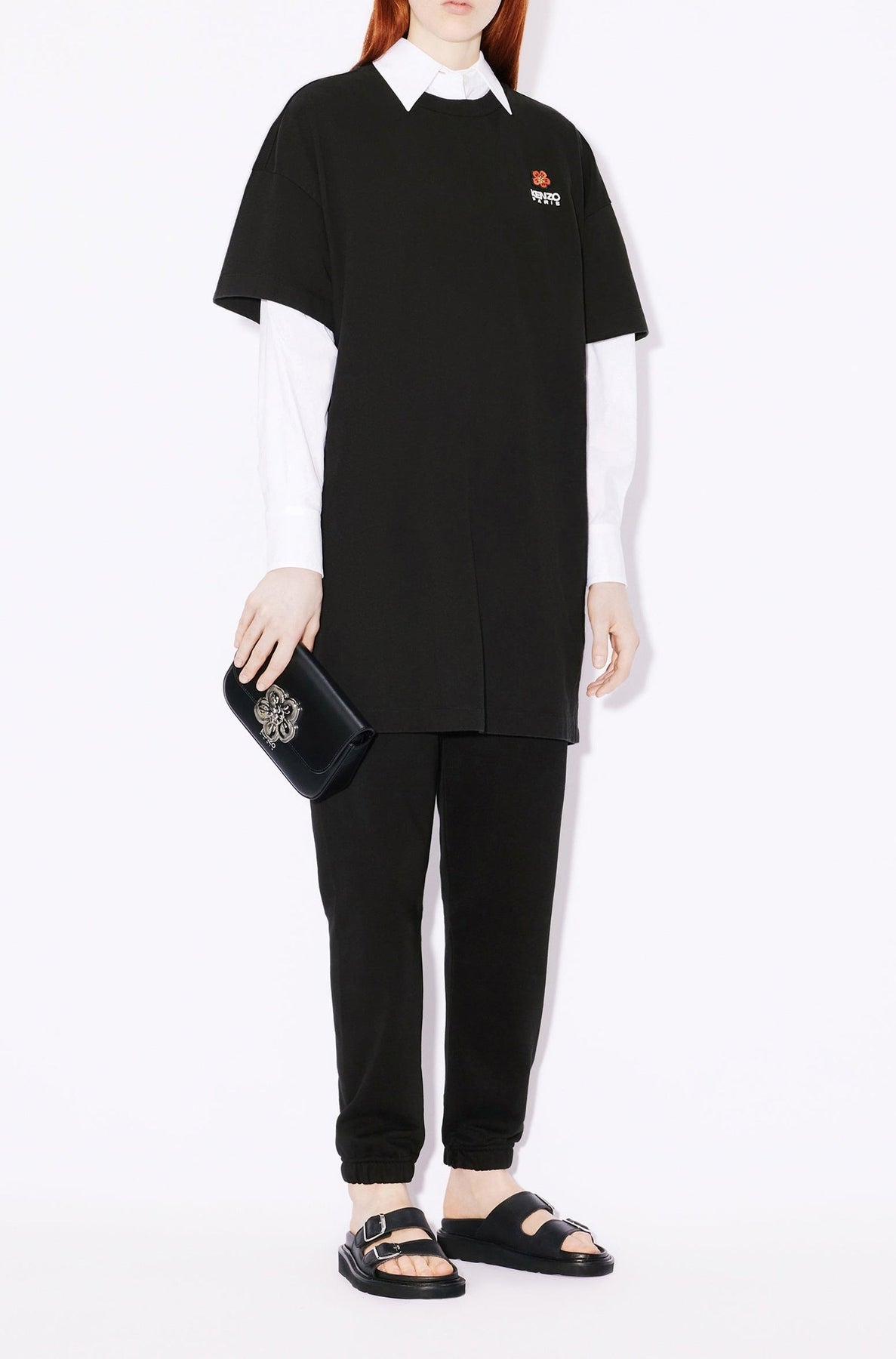 Robe T-shirt oversize brodée Boke Flower - Black