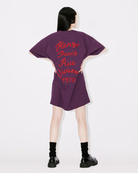 Robe t-shirt brodée "Kenzo Rue Vivienne" - Aubergine