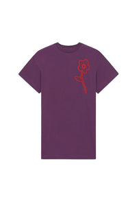 Robe t-shirt brodée "Kenzo Rue Vivienne" - Aubergine