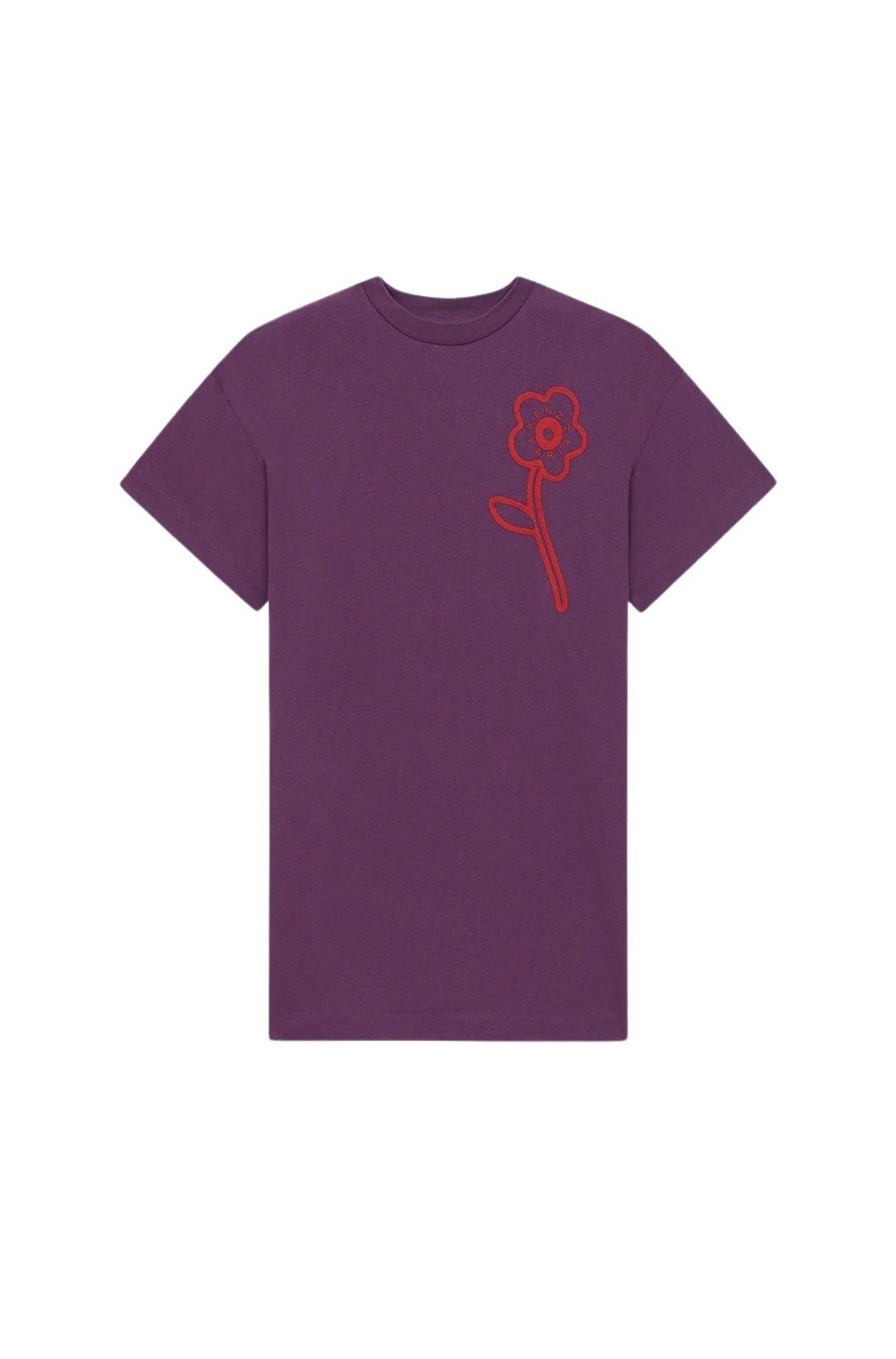 Robe t-shirt brodée "Kenzo Rue Vivienne" - Aubergine