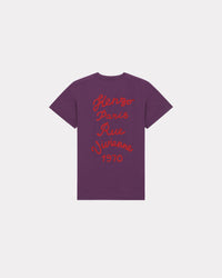 Robe t-shirt brodée "Kenzo Rue Vivienne" - Aubergine