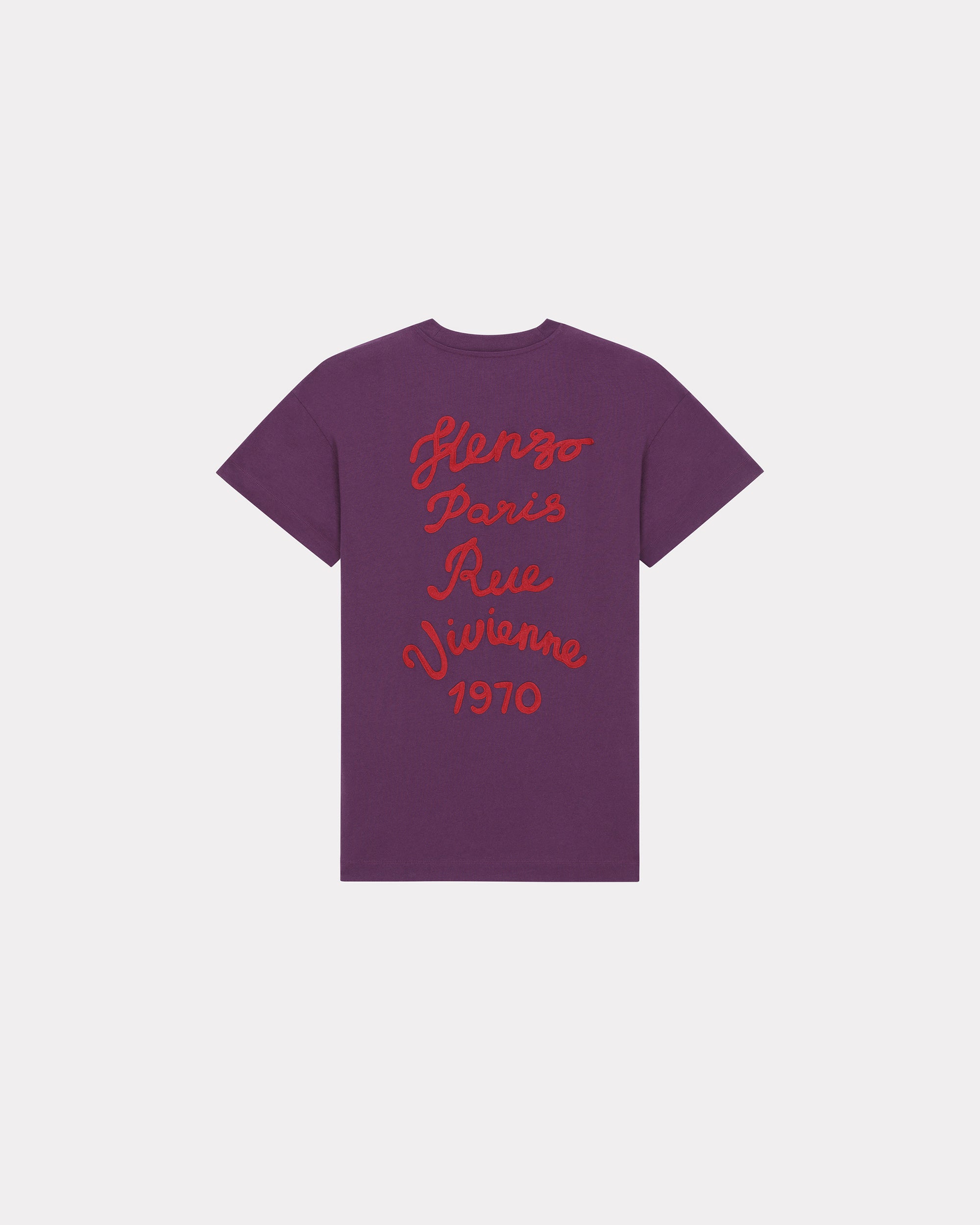 Robe t-shirt brodée "Kenzo Rue Vivienne" - Aubergine