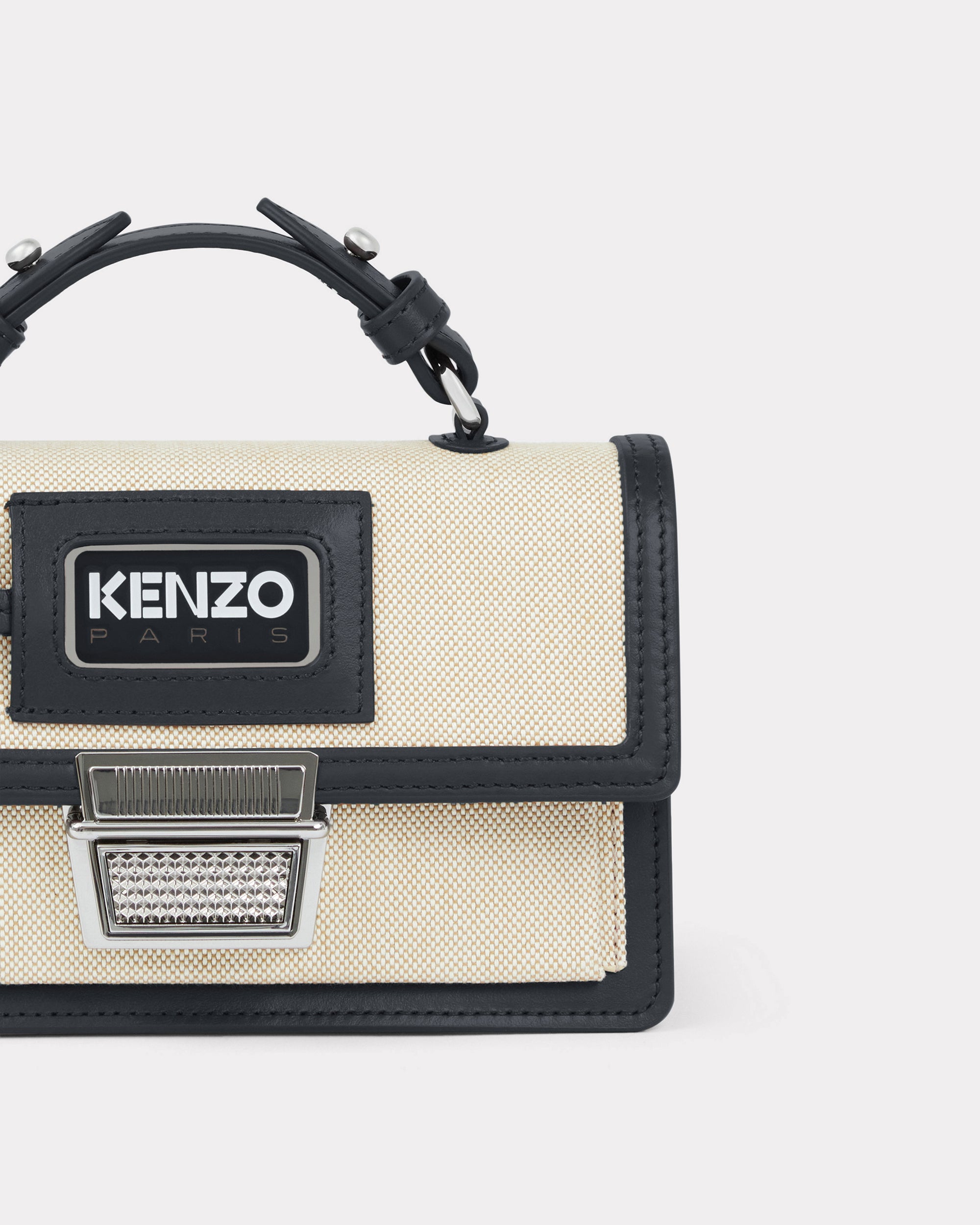 Mini sac à bandoulière "Kenzo Rue Vivienne" bi-matière - Black