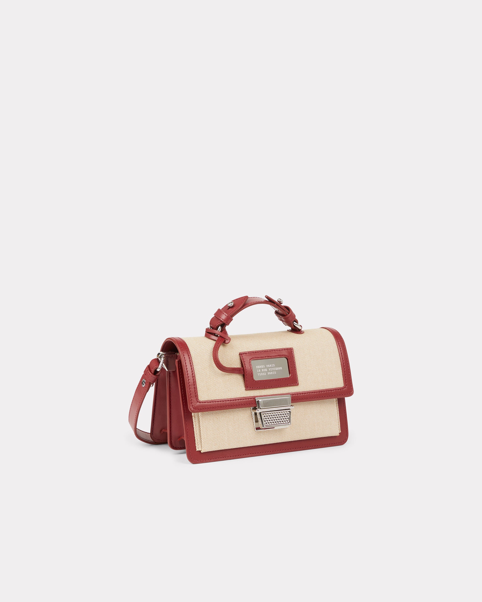 Mini sac à bandoulière 'Kenzo Rue Vivienne' bi-matière - Cherry