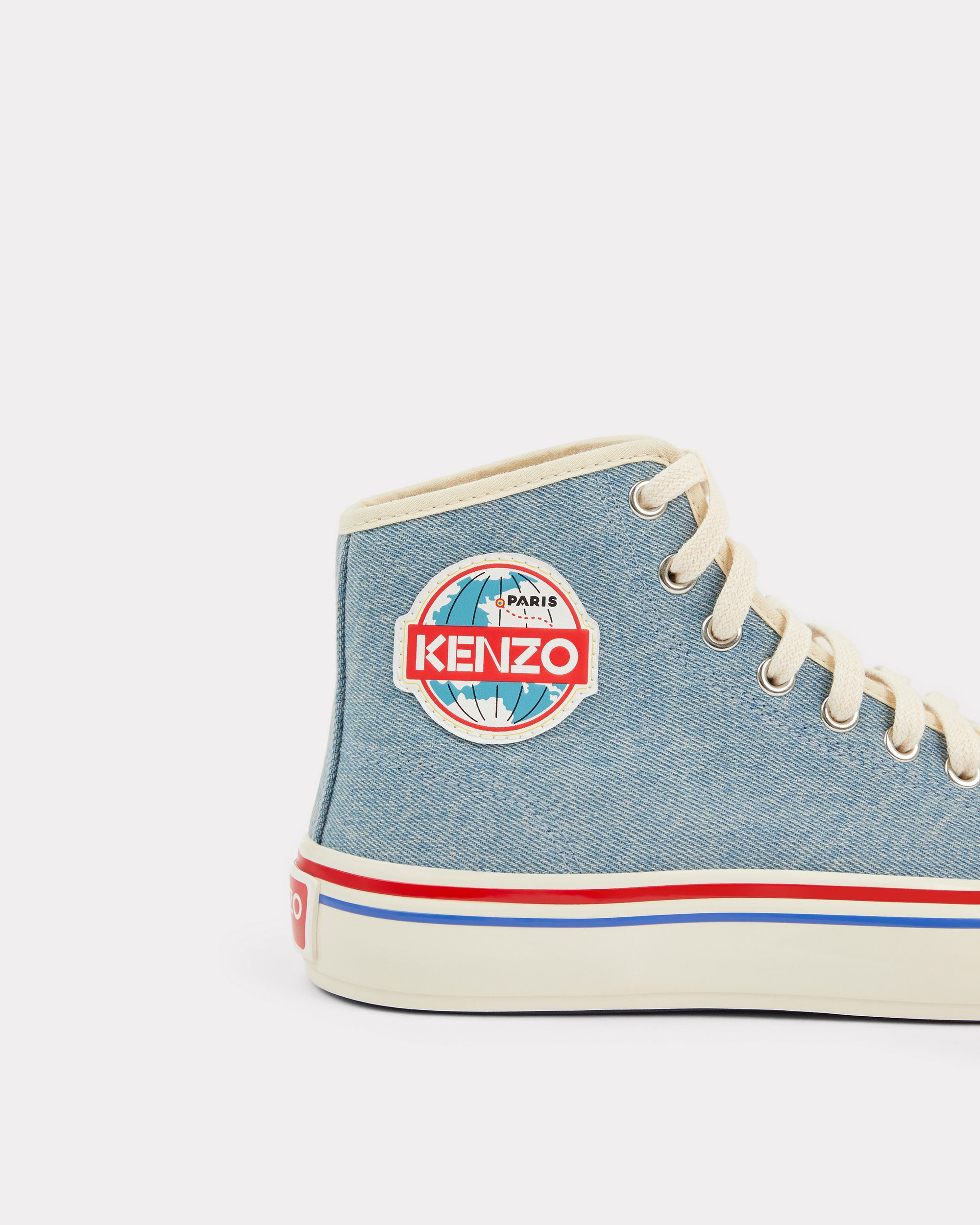 Baskets montantes Kenzoschool en denim - Medium Stone Blue Denim