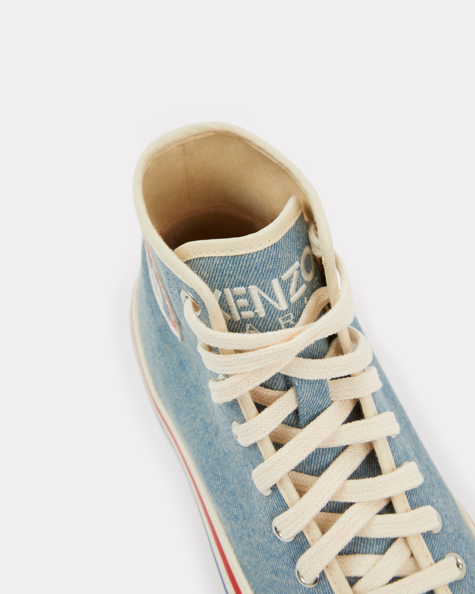 Baskets montantes Kenzoschool en denim - Medium Stone Blue Denim