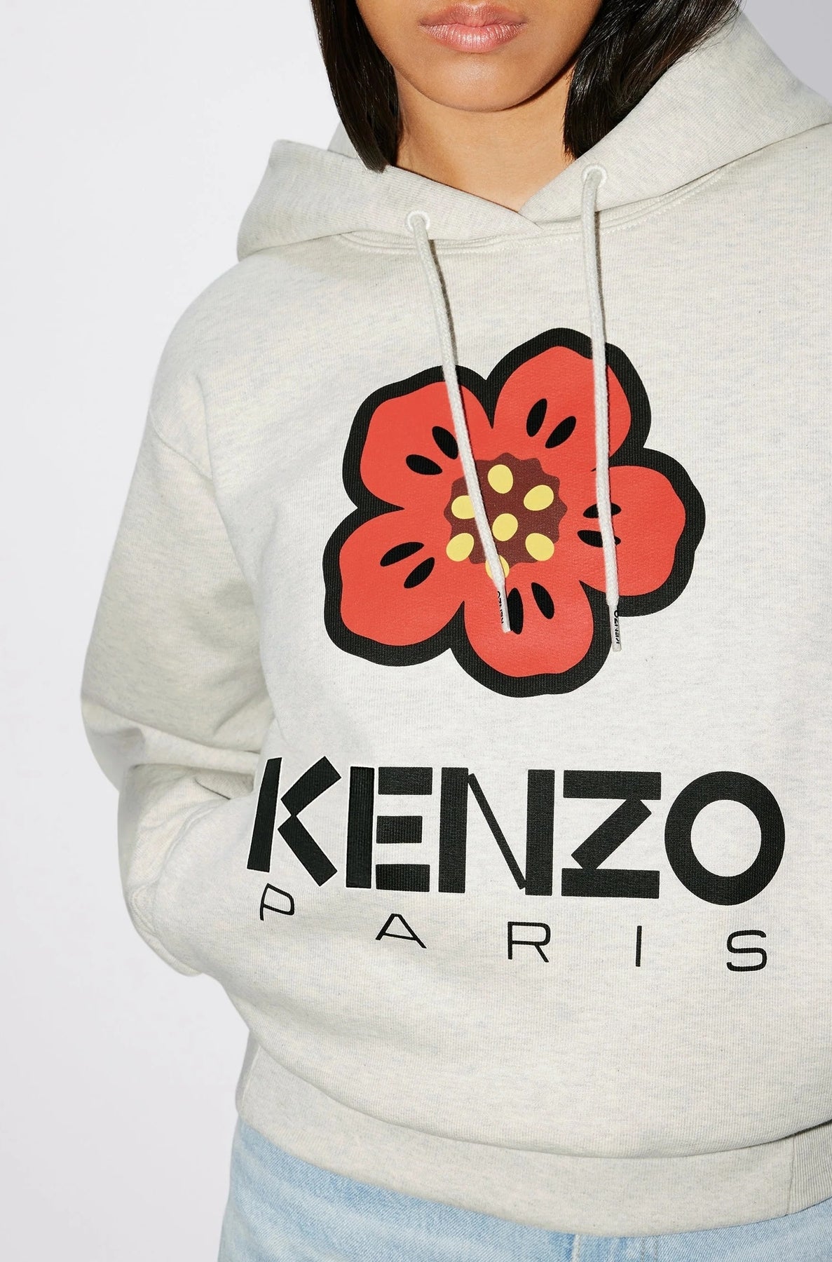 Boke Flower hoodie - Pale Grey