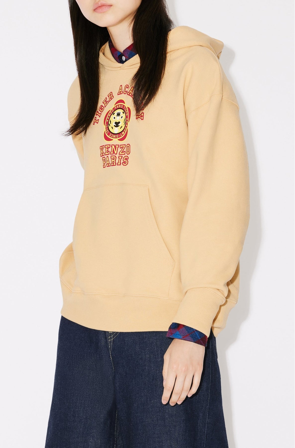 Sweatshirt à capuche oversize "Kenzo Tiger Academy" - Camel