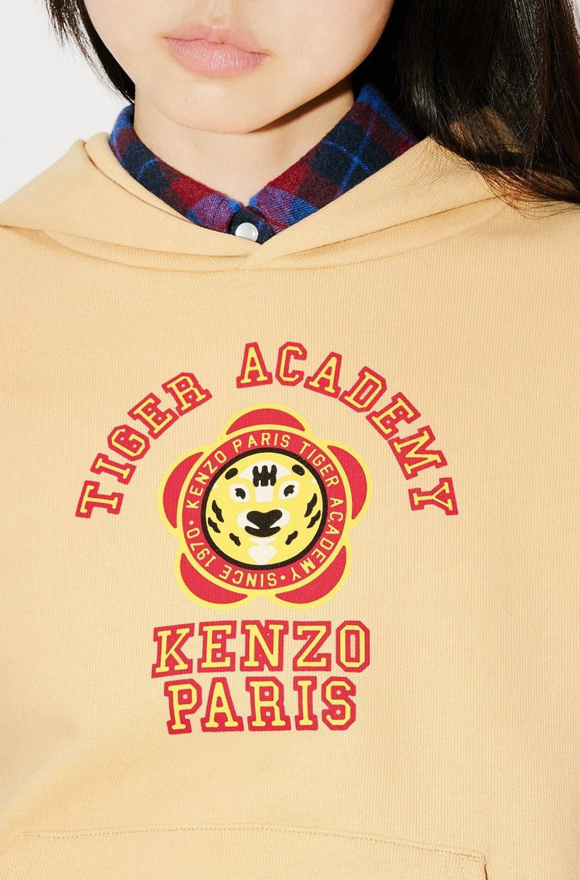 Sweatshirt à capuche oversize "Kenzo Tiger Academy" - Camel