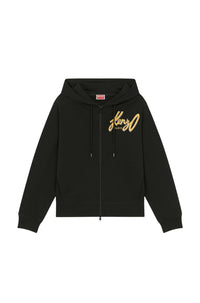 Sweatshirt à capuche zippé graphique - Black
