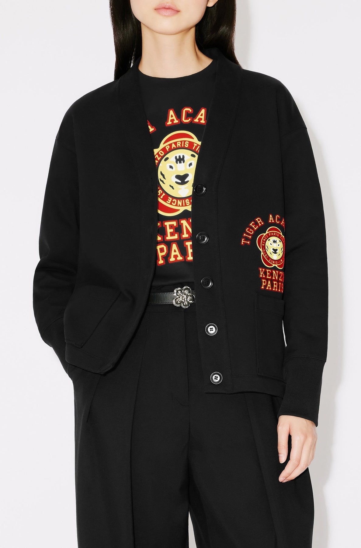 Kenzo Tiger Academy" wool cardigan - Black