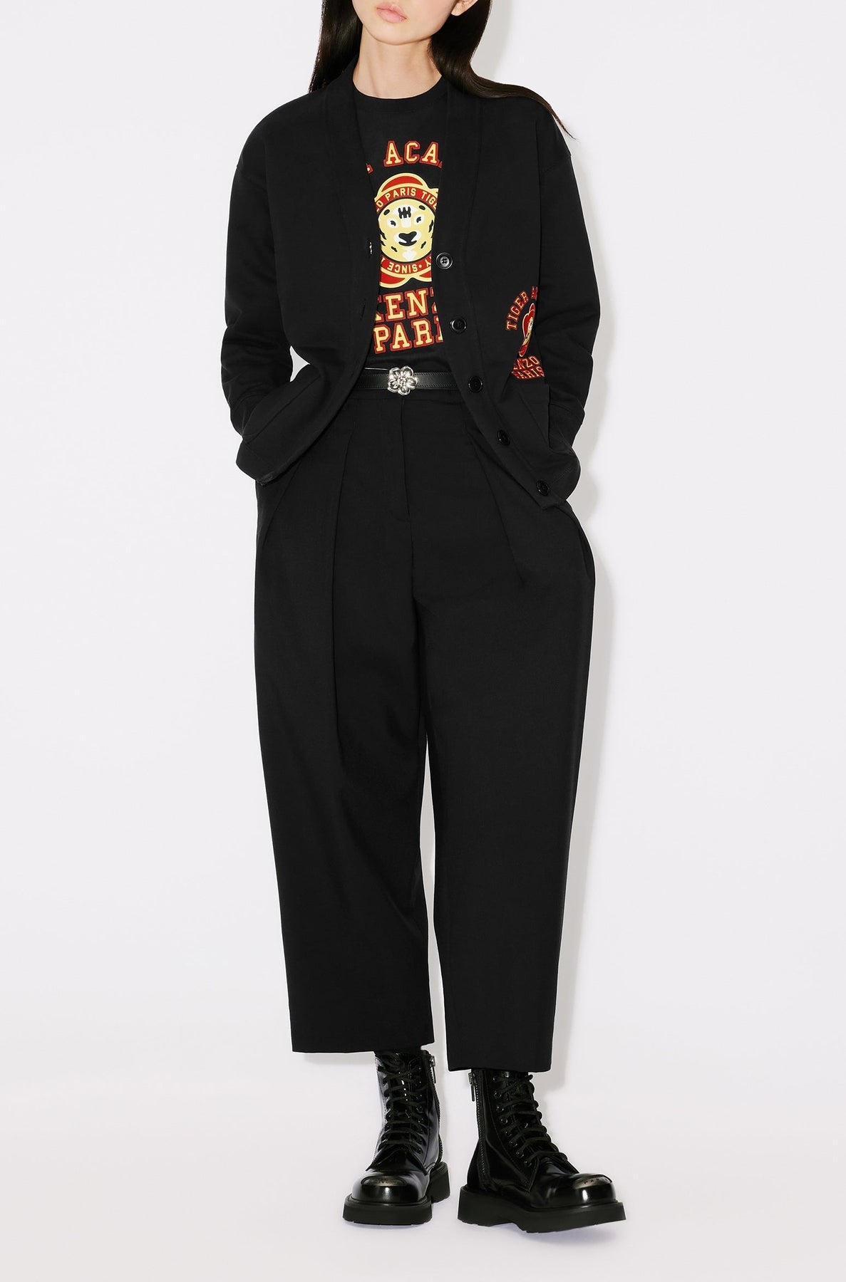 Kenzo Tiger Academy" wool cardigan - Black