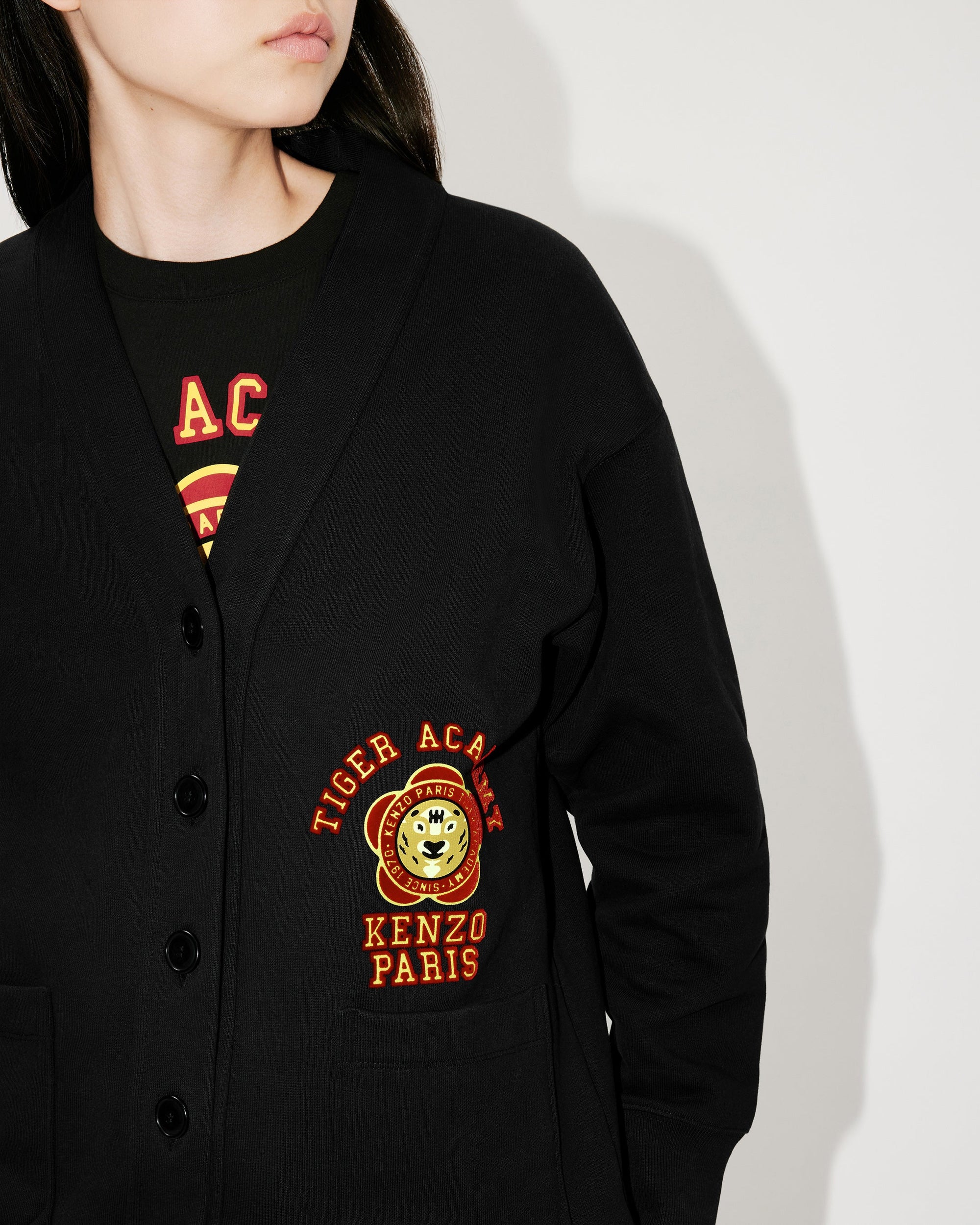 Kenzo Tiger Academy" wool cardigan - Black