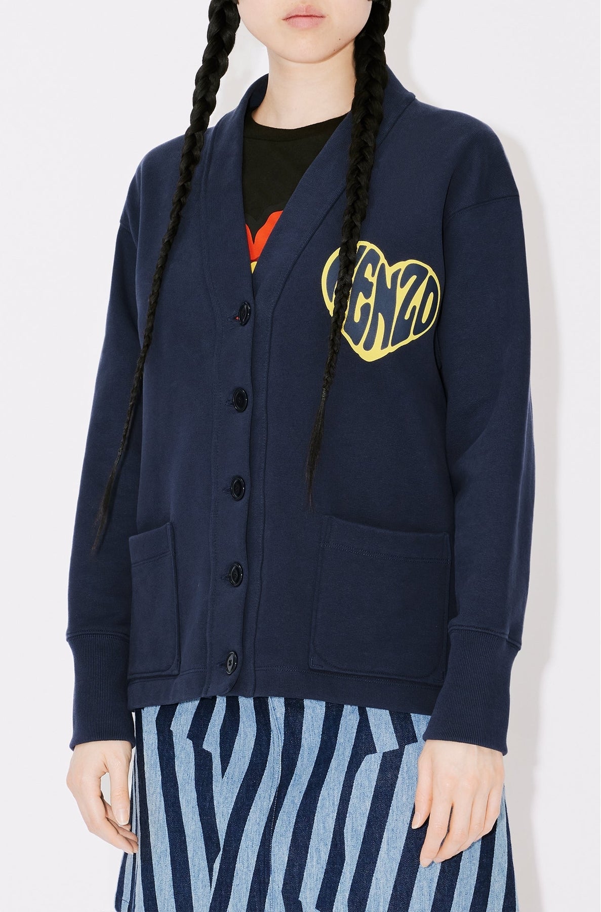 Sweatshirt cardigan "Kenzo Heart" - Midnight Blue